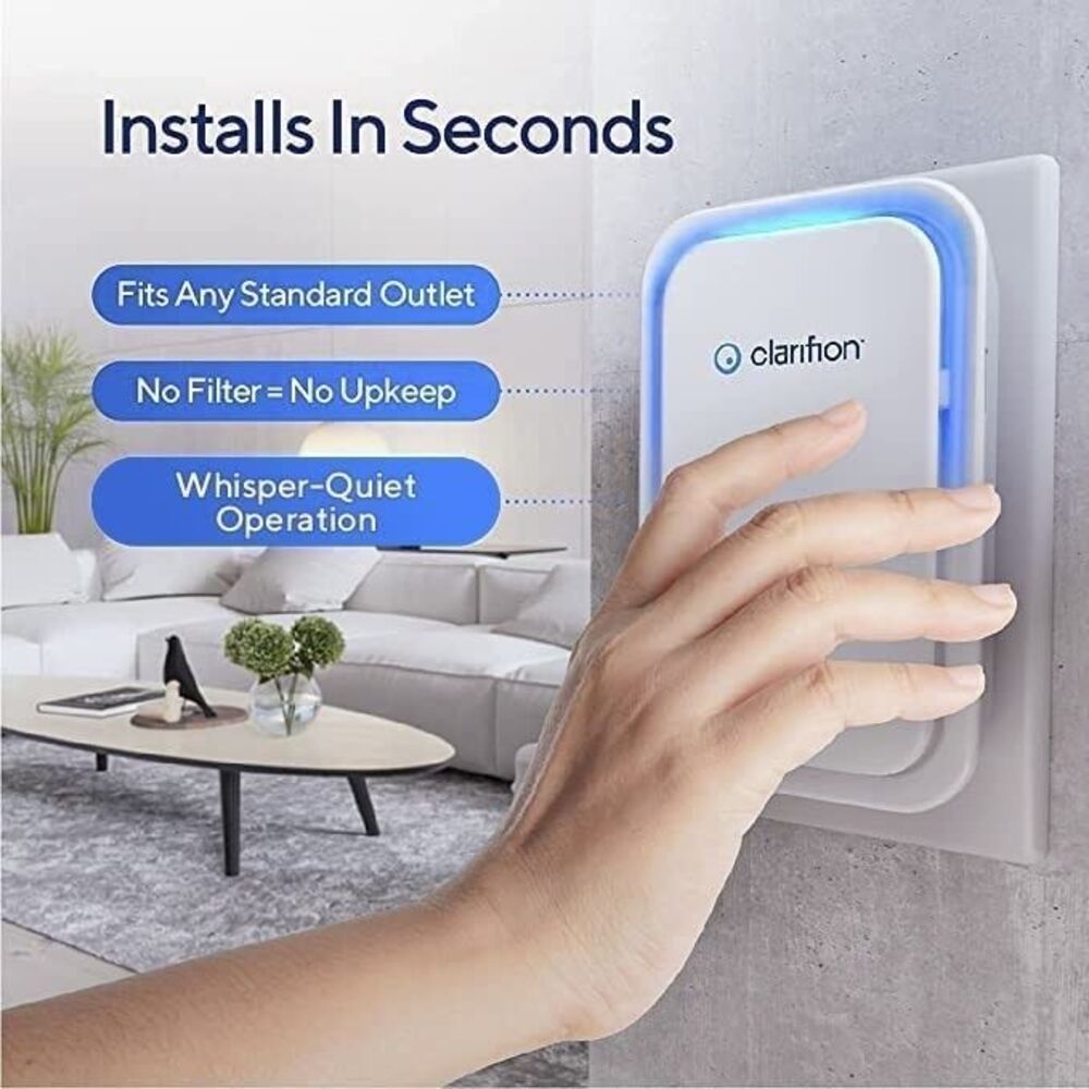 Clarifion Negative Ion Generator  Air Ionizer Filterless Plug-Pack of 3